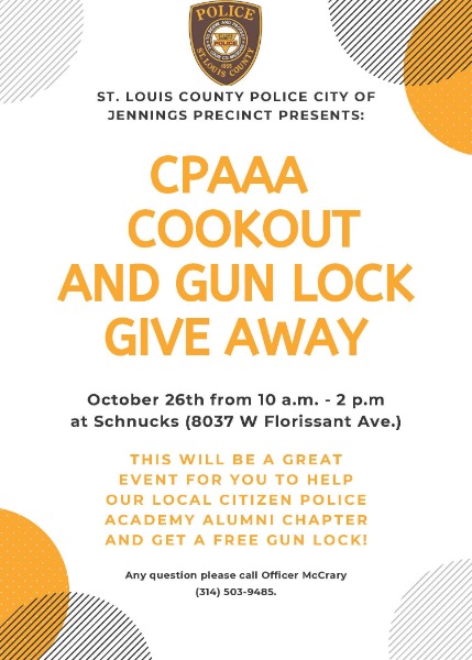 City of Jennings - CPA AA Cookout and GUN Lock Give Away